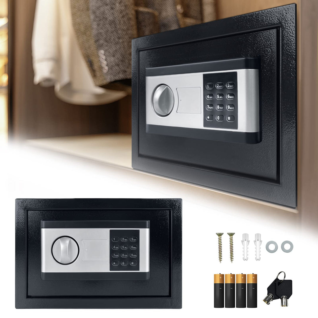 XMTECH Safe Tresor Elektronischer aus Stahl Safe Möbeltresor Wandtresor, Digital PIN-Code Tresor mit