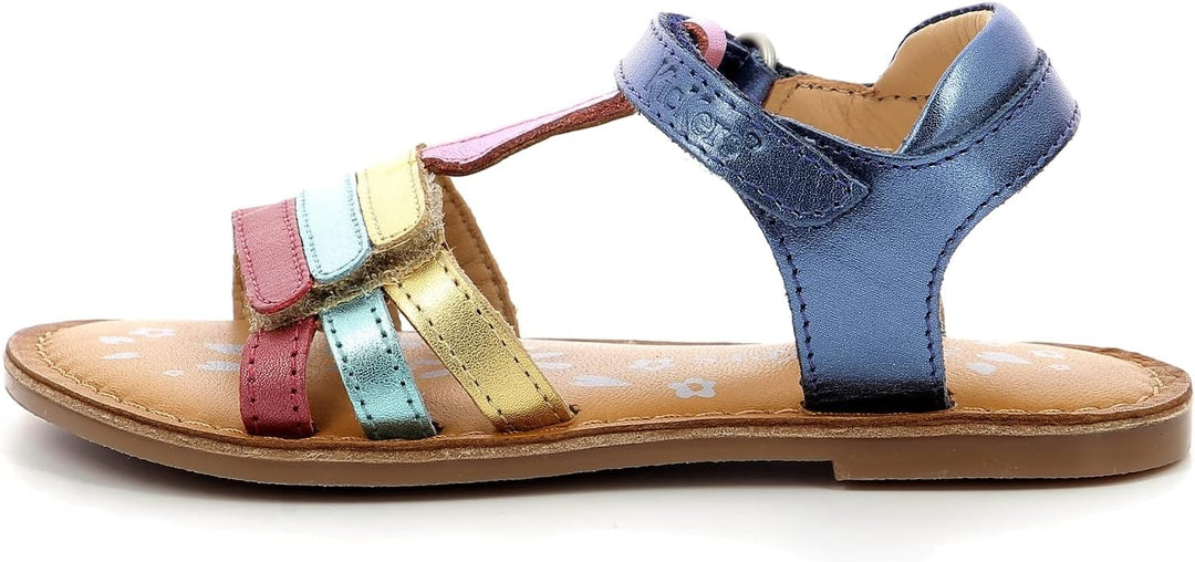 Kickers Mädchen Diamanto Sandale, 25 EU Marine Metal Multico