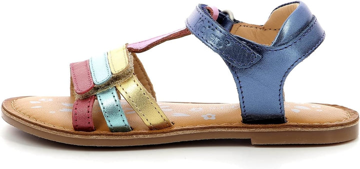 Kickers Mädchen Diamanto Sandale, 25 EU Marine Metal Multico
