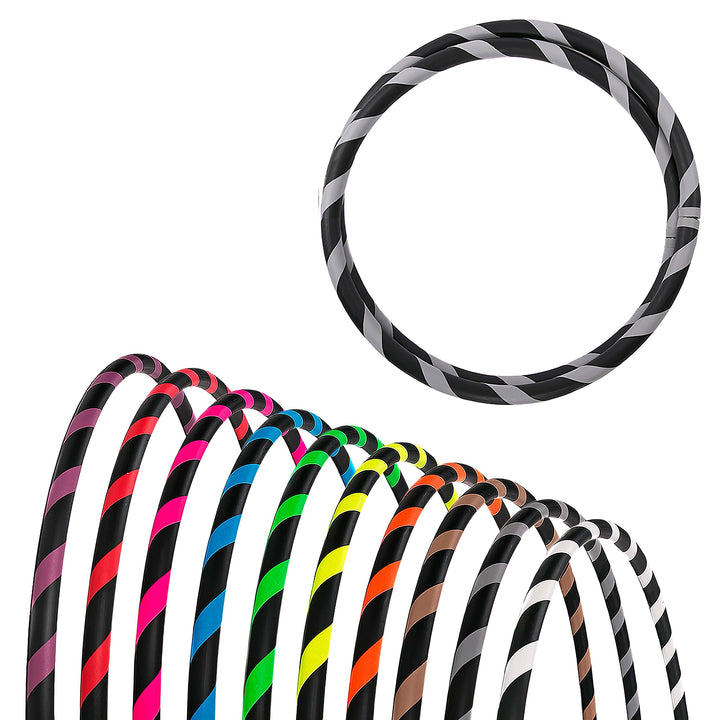 Faltbarer Anfänger Hula Hoop Reifen, Ø90/95/100/105cm Ø105cm Grau, Ø105cm Grau