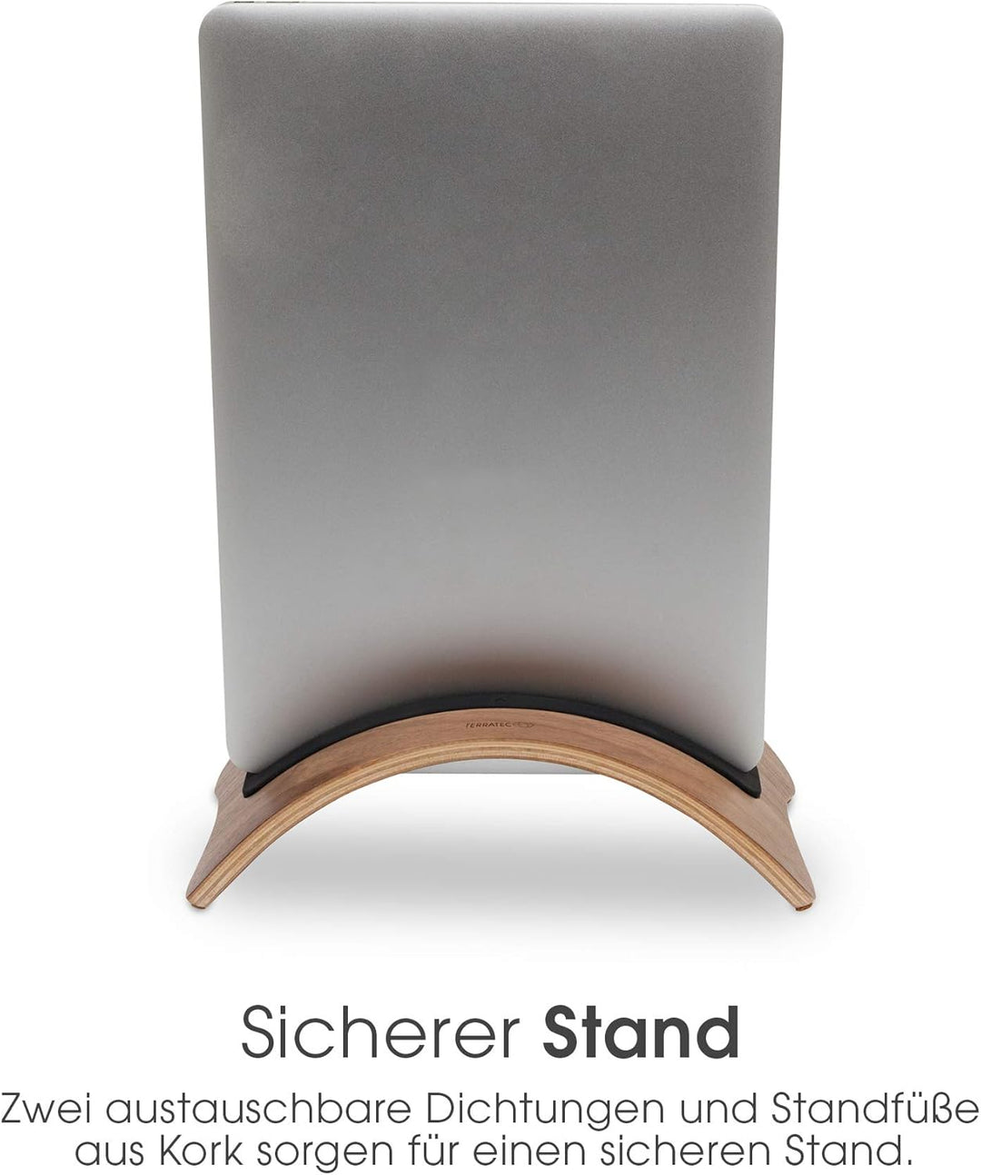 TERRATEC Holz zwei, MacBook Ständer/Dock aus Echtholz, Für MacBook Pro und MacBook Air, Holz Zwei