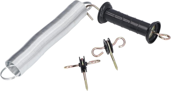 Elektrozaun-Tor-Kit, Elektrozaun-Griff-Set PP-Eisen 5 Meter Tier-Federtür-Zubehör mit Griff-isoliert