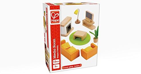 Hape Puppenhaus-Wohnzimmer aus Holz, kompatibel mit Allen gänigen Puppenhäusern, ab 3 Jahren, Wohnzi