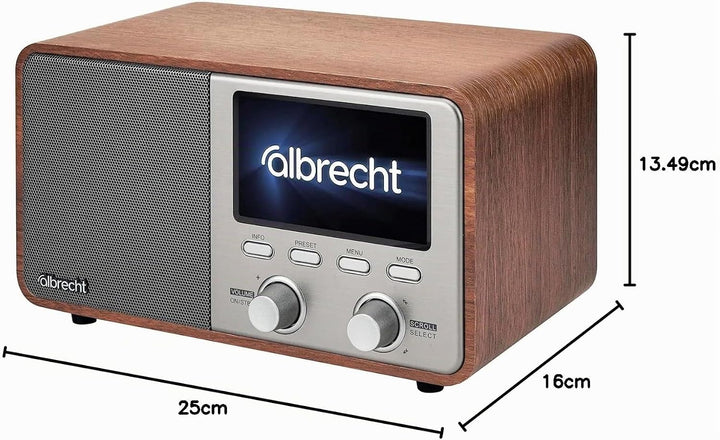 Albrecht DR760 DAB+ Digitalradio mit UKW, DAB+, Musik-Streaming, 4,3" Farbdisplay und ASA Warnmeldun