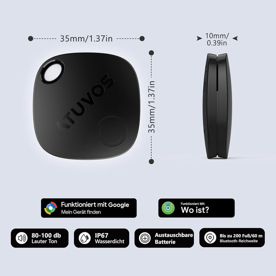 ATUVOS Air Tag Pro Smart Tags Tracker für Android &amp; iOS, Neu Dual-System Schlüsselfinder kompatibel