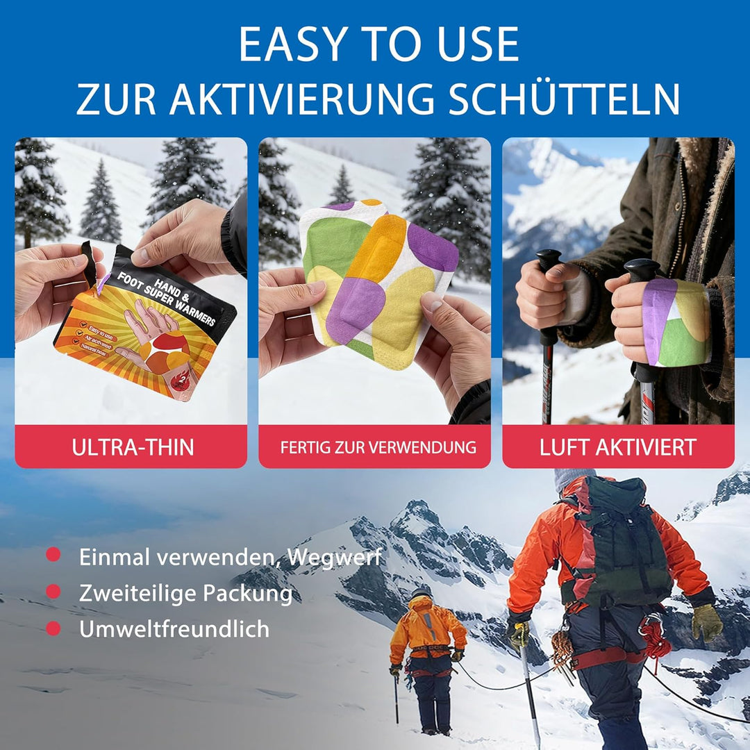 Handwärmer, langlebig, natürlich, geruchlos, luftaktiviert 10 Packungen, 10 Packungen