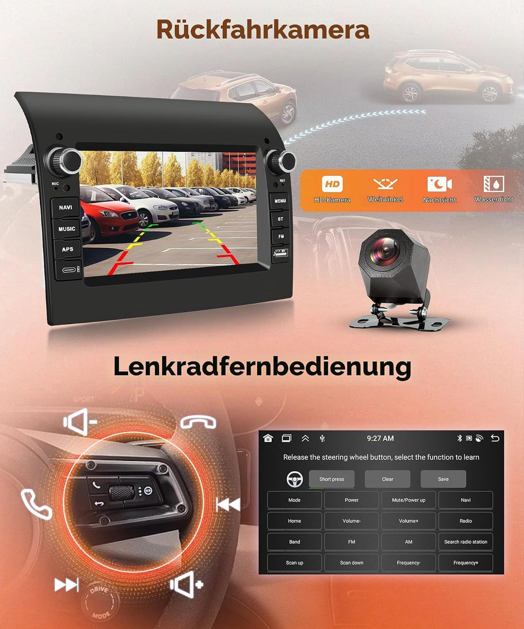 4G+64G Android Autoradio für FIAT Ducato 2008-2015/Peugeot Boxer 2/Citroen Jumper 2011-2015 Wireless