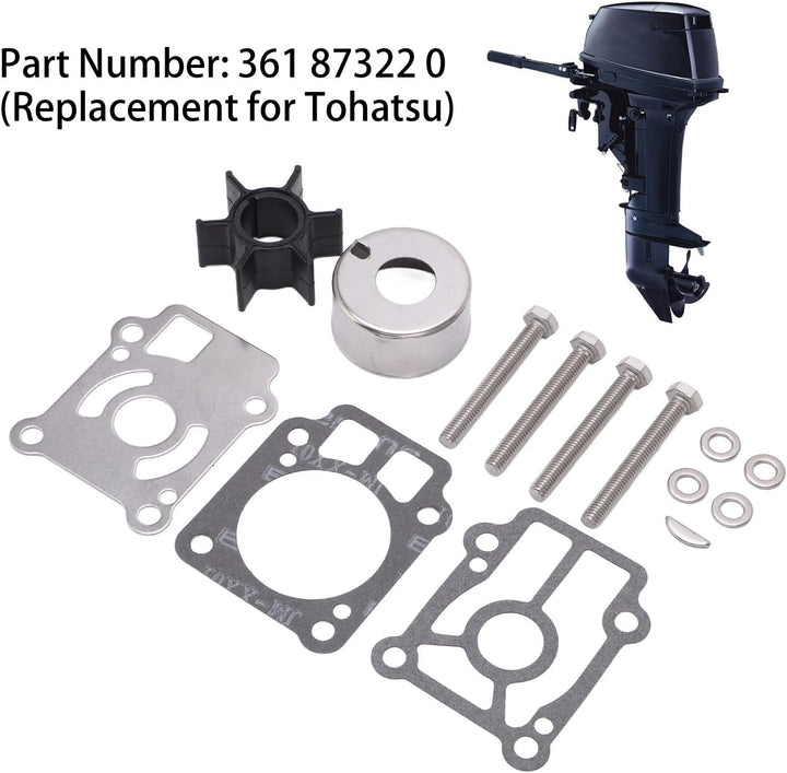 Boot Yacht Serie Wasserpumpenlaufrad-Reparatursatz 361 87322 0 Ersatz für Tohatsu M40C M25C3 M30A3 M