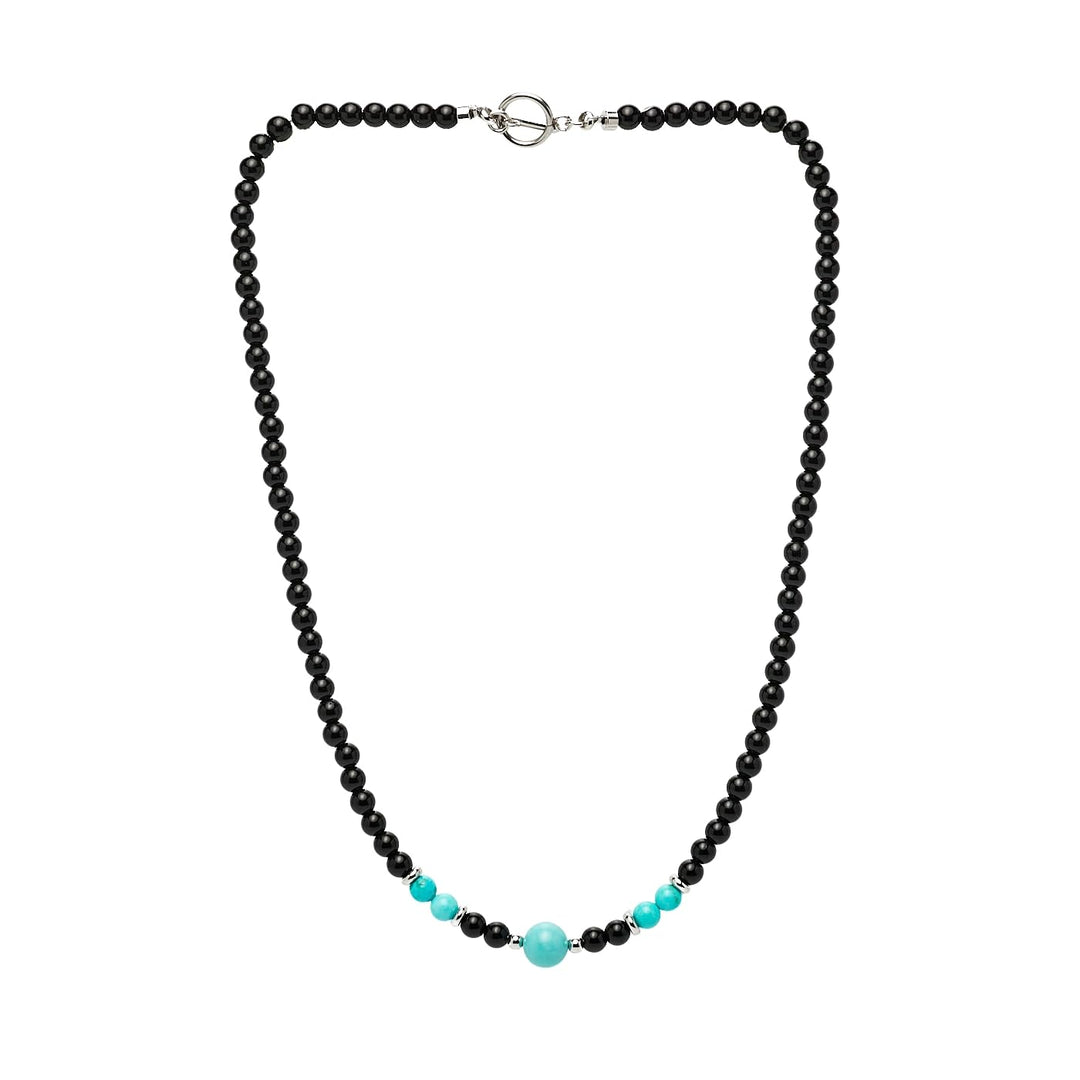 Handgemachte Herren Tigerauge Onyx Perlenkette Kette Natürliche Edelsteine Heilung Kristallschmuck (