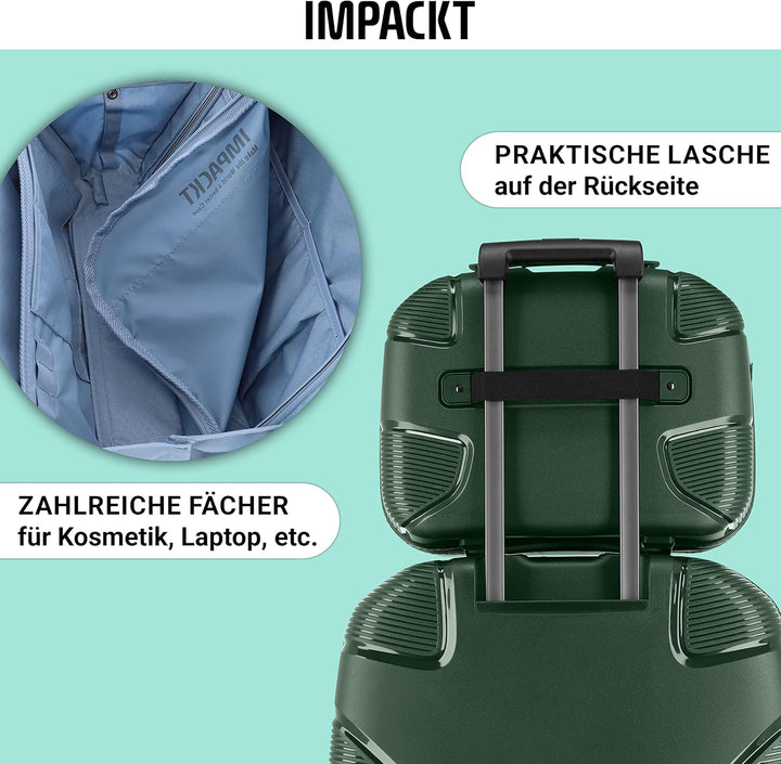 IMPACKT IP1 Handgepäck Kosmetikkoffer aus recyceltem Material mit 6 Jahren Garantie; nachhaltiges Be