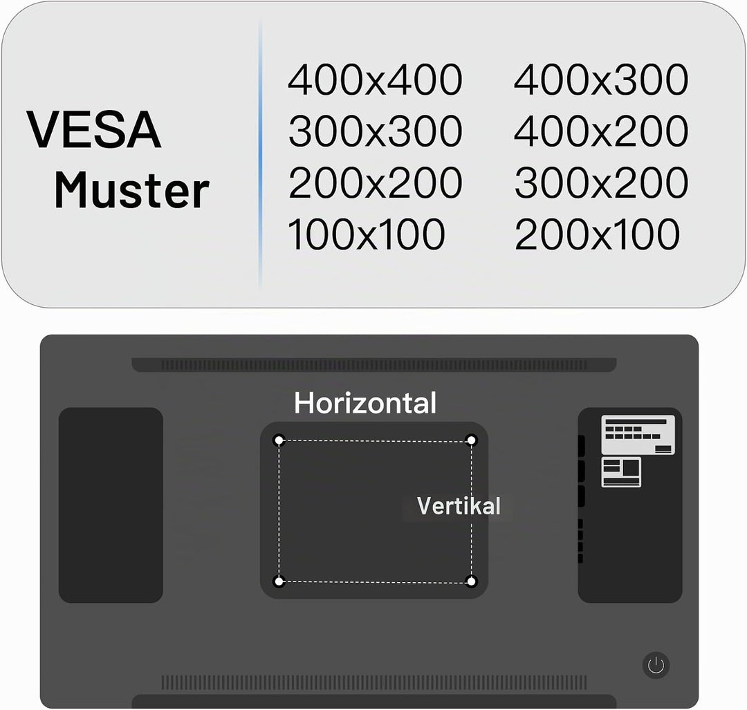 TV Wandhalterung für 12–55 Zoll Flach & Curved Fernseher oder Monitor bis zu 45kg, ohne Bohren, max.