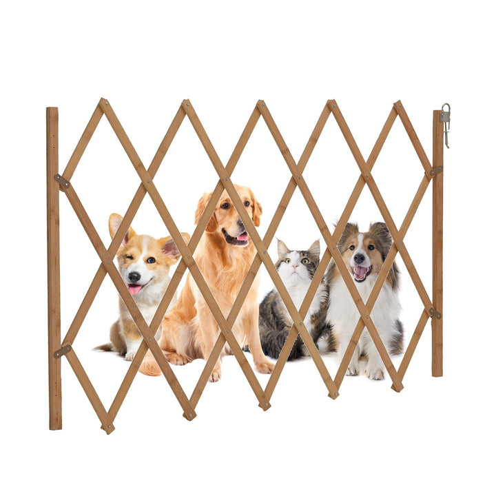 AllRight Hundeabsperrgitter Hundegitter Hundegatter Schutzgitter Treppenschutzgitter Holz Aufziehbar