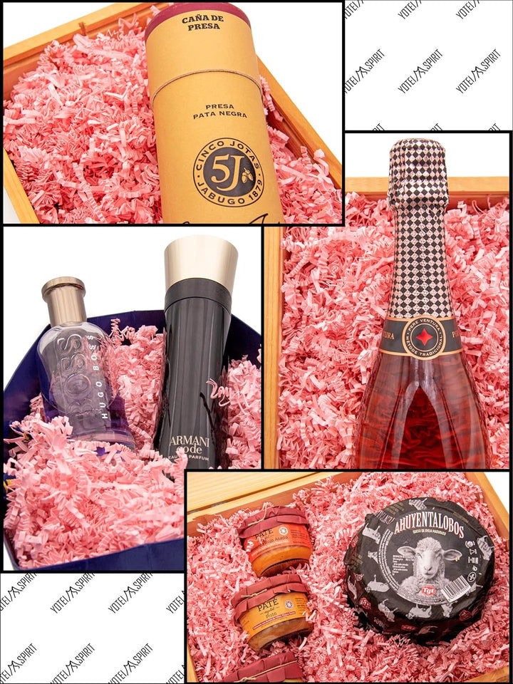 YOTEI SPIRIT® 2.5kg Geschreddertes Rosa Papier für Geschenkbox – Füllmaterial für Pakete, Körbe, Box