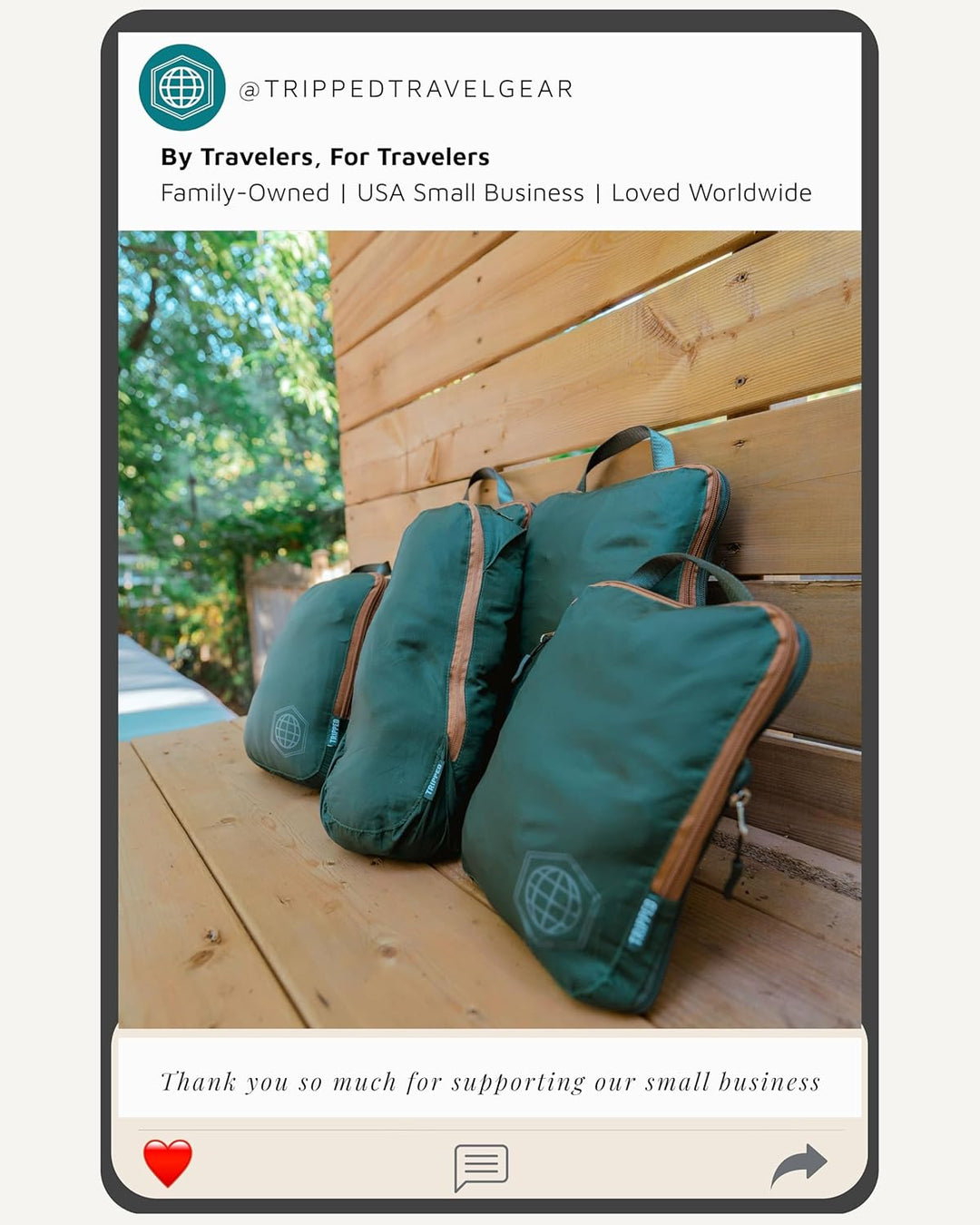 TRIPPED Travel Gear Reise-Kompressions-Packwürfel, Koffer- und Rucksack-Organizer für Kleidung, Grün