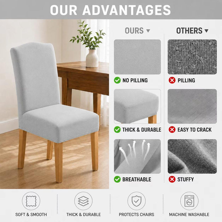 Morwealth 4er 6er Set Stuhlhussen, Stuhlbezug für Esszimmer Waschbar Samt Stretch Stuhl hussen Unive