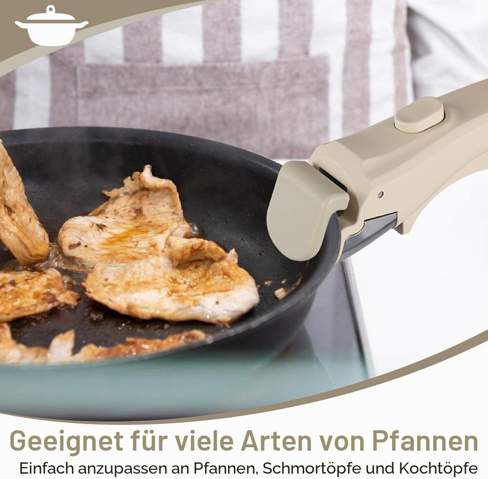 MiOYOOW Abnehmbarer Pfannengriff, Verbrühungsschutz, Abnehmbarer Topfgriff, Schnappmontage, Universe