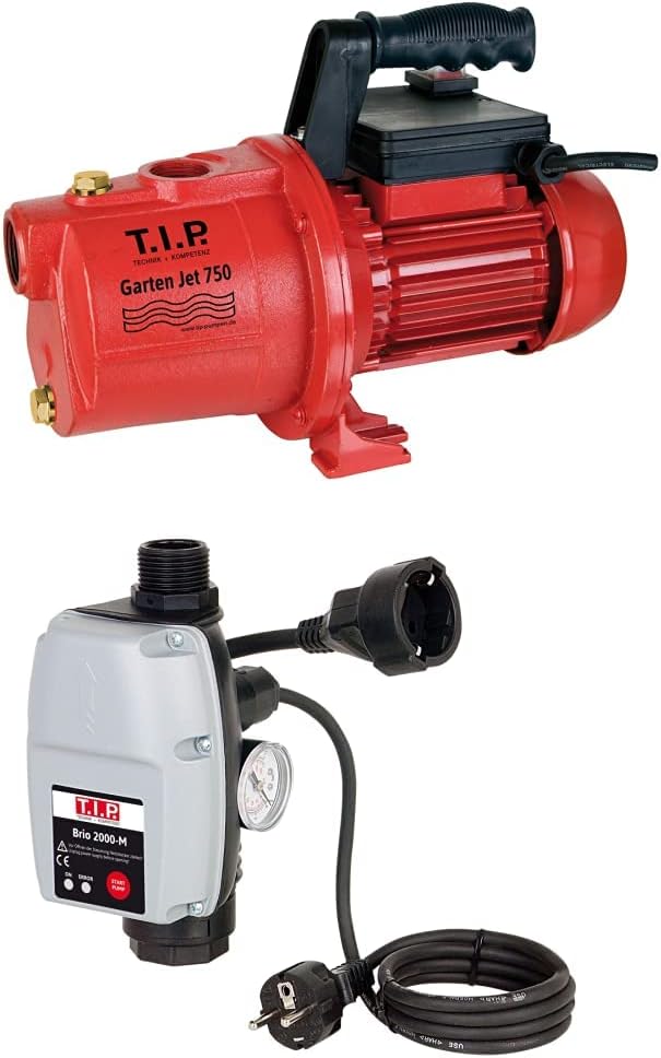 T.I.P. Gartenpumpe Guss Garten-Jet 750 + T.I.P. 30241 Elektronische Pumpensteuerung BRIO 2000 M, Bun