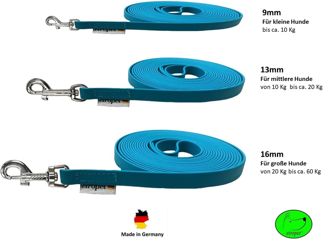 Schleppleine Biothane Hundeleine kleine Hunde 9mm 3m / 5m / 10m / 15m Hundeleine Biothane (10m MIT H