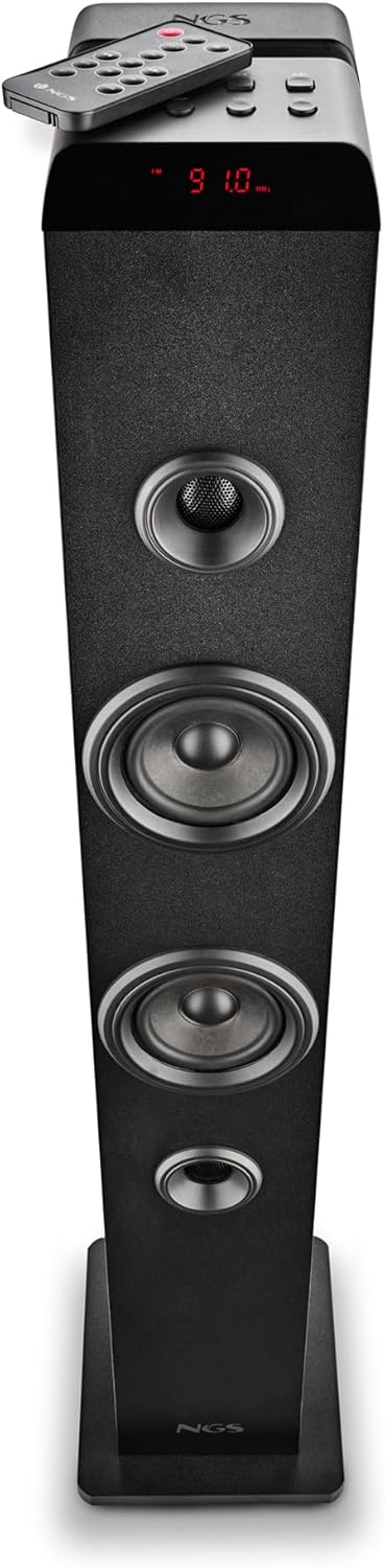 NGS Sky Charm Pro - Soundturm, 50 W, Bluetooth 5.4, Optisch, USB, AUX-IN, FM-Radio, Broadcasting-Fun