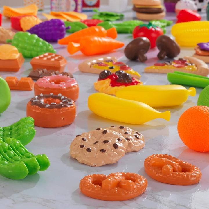 KidKraft Spielzeug-Lebensmittel Deluxe Tasty Treats für Kinderküche, Spielset mit 115 Teile, Spielkü