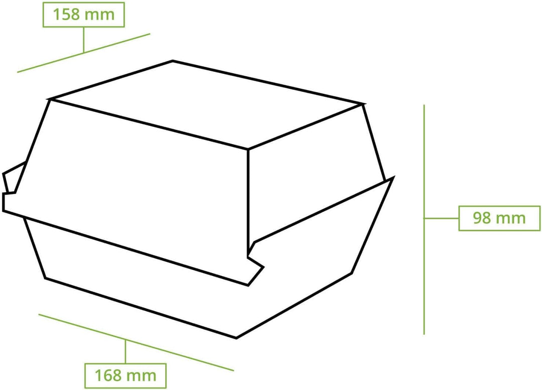 BIOZOYG Take Away Burger Box 50 Stück I robuste Burgerboxen mit hohem Klappdeckel I Hamburger Box au