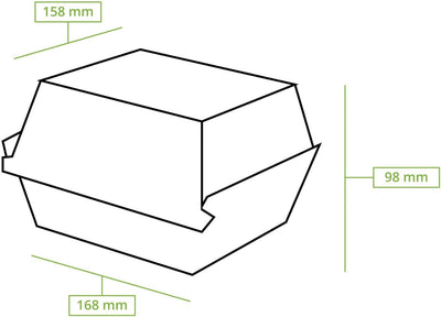 BIOZOYG Take Away Burger Box 50 Stück I robuste Burgerboxen mit hohem Klappdeckel I Hamburger Box au