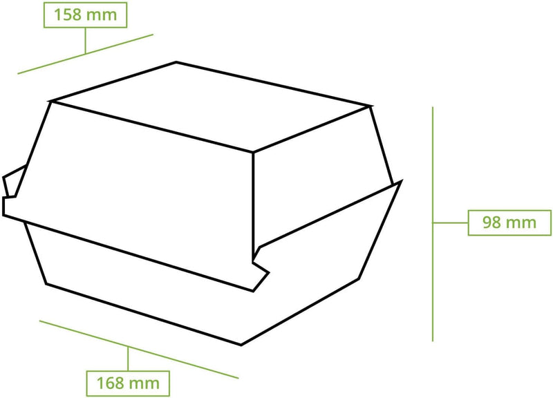 BIOZOYG Take Away Burger Box 50 Stück I robuste Burgerboxen mit hohem Klappdeckel I Hamburger Box au