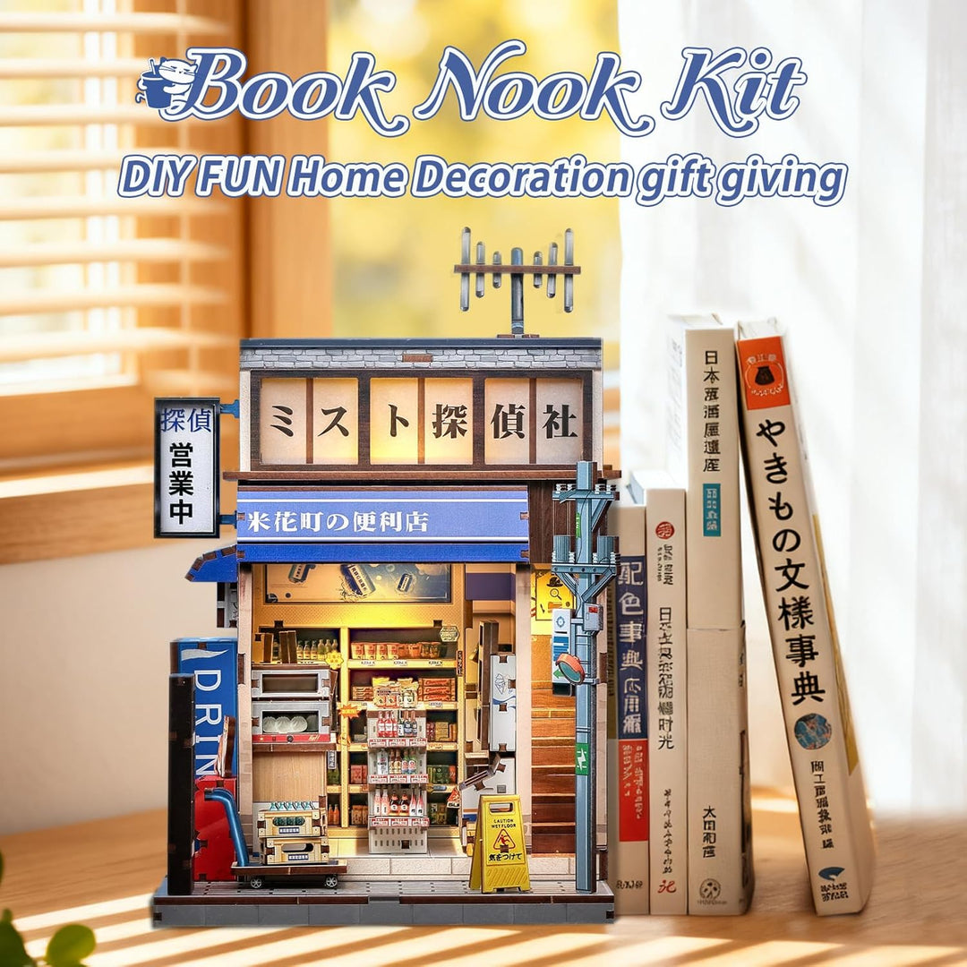 CUTEBEE Book Nook Kit - Puppenhaus Im Japanischen Stil, DIY Holz Miniaturhaus Für Erwachsene, Wohn U