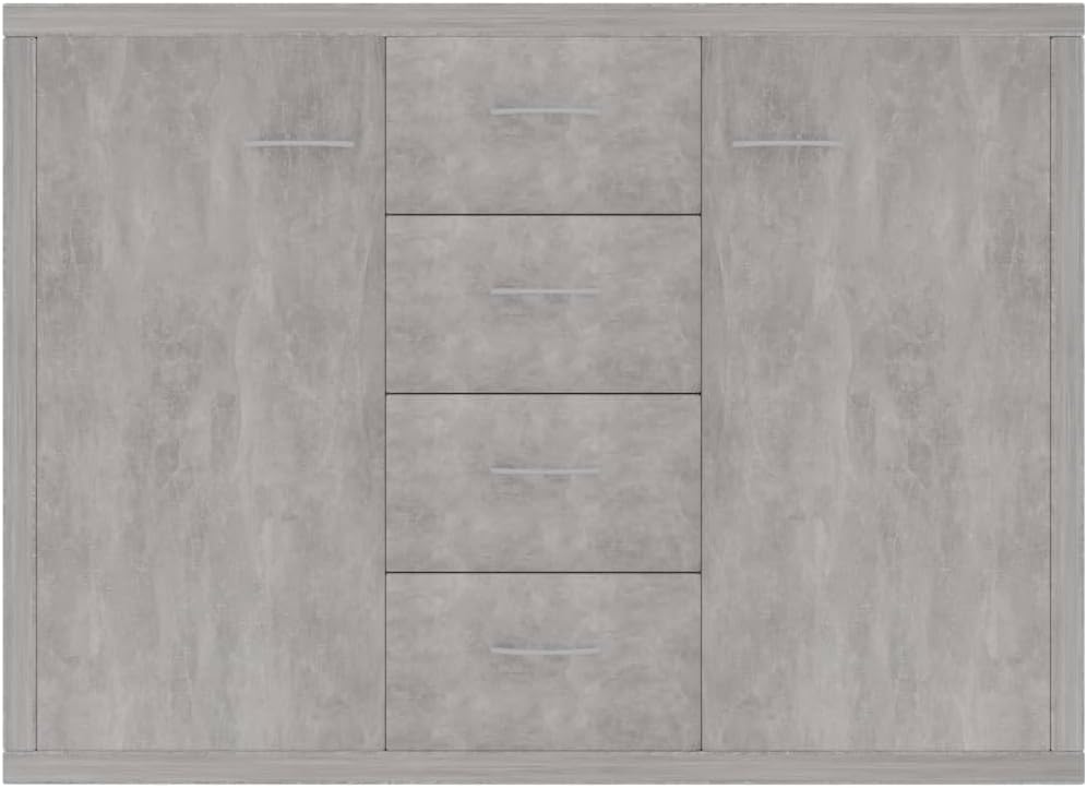 vidaXL Sideboard, Kommode mit viel Stauraum, Schrank mit 4 Schubladen 2 Türen, Mehrzweckschrank Anri
