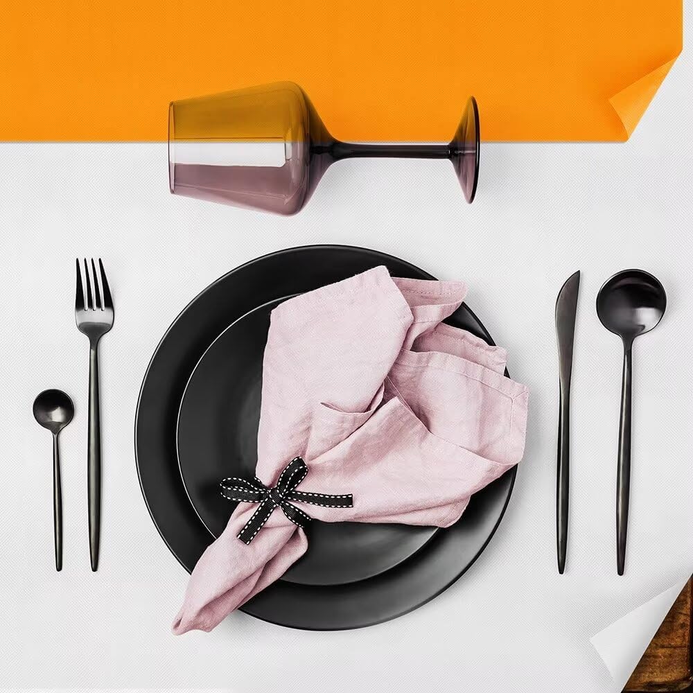 Tischdeckenrolle, 1 × 25M, Orange, Einweg Vlies Stoffähnlich Tischdecke Rolle, Meterware Tischtuchro