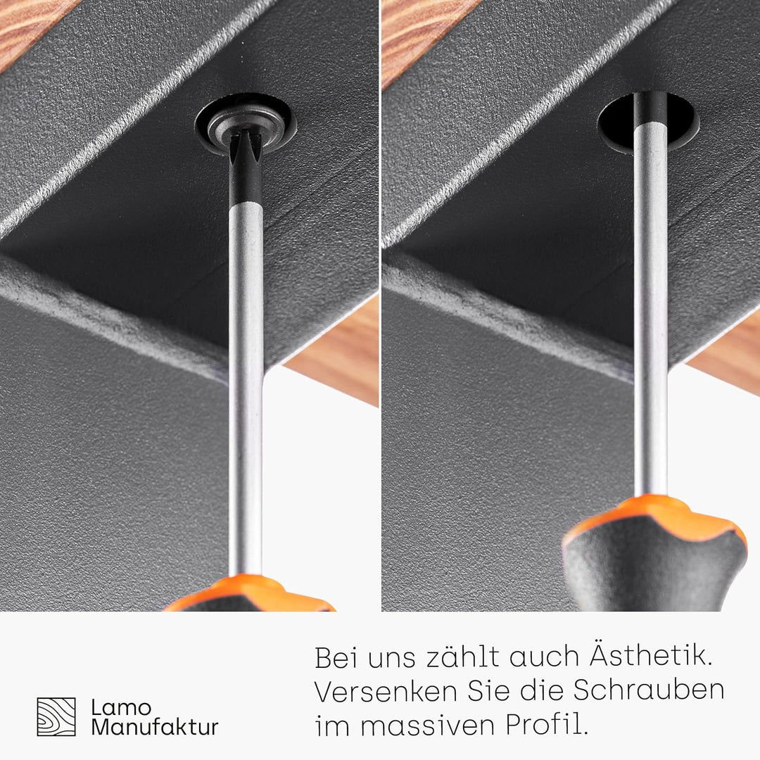LAMO Manufaktur Tischbeine für Schreibtisch Esstisch, Simple Massive, Vierkantprofil 80x20 mm, Tisch