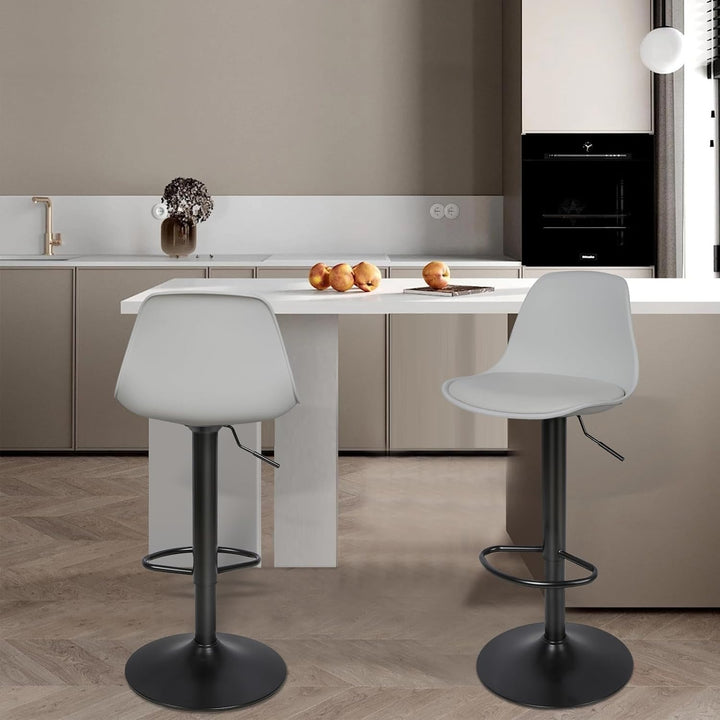 DDMINE 8er Set Barhocker mit Polster Gepolsterter Drehhocker mit Luftheber-Design, Kunstleder Barstu