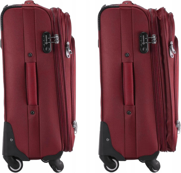 DIAMOND Mittelgrosser Weichschalenkoffer M 24" – Dunkelrot, Codura 1200D, 360° Rollen, Zahlenschloss