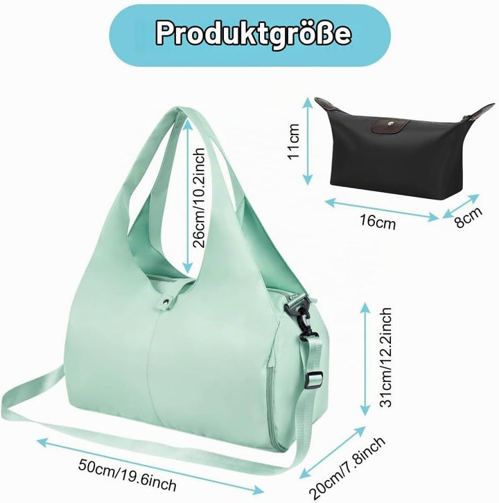 Sporttasche, Reisetasche mit Schuhfach &amp; Nassfach, Gross Gym Tasche für Damen und Herren, Wasserdich