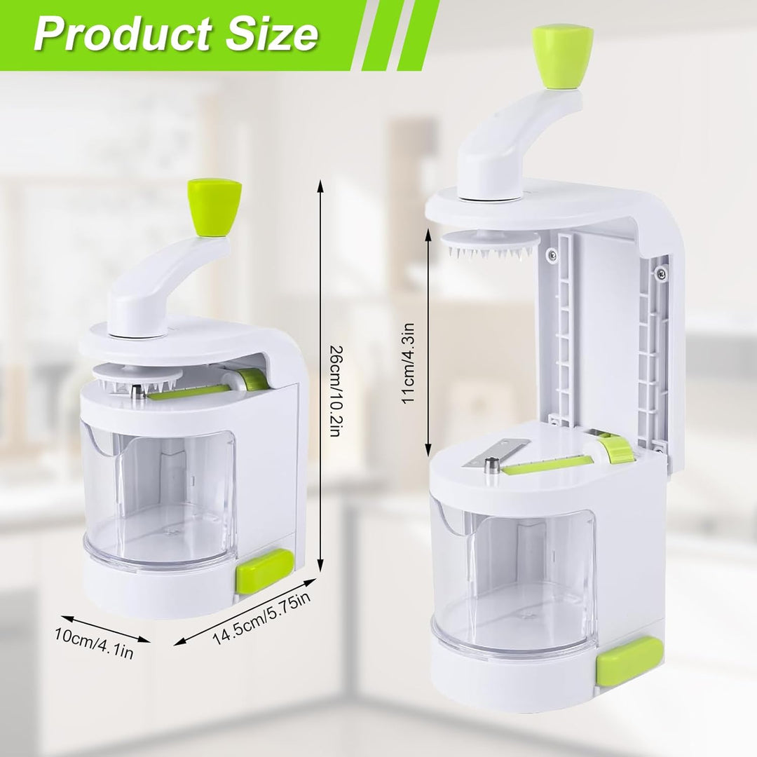 Spiralschneider Gemüse, 4 in 1 Zucchini Spaghetti Schneider mit Auffangbehälter, BPA-frei, Zucchini