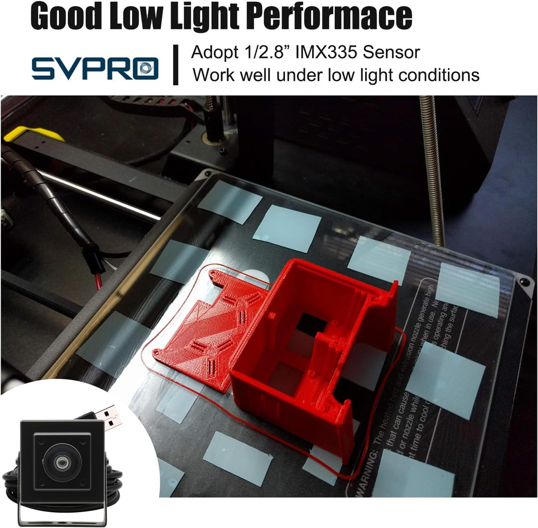 Svpro 5MP 30FPS USB Kamera IMX335 Sensor Fisheye Webcam - für 3D Drucker, Lasergravierer, Machine Vi
