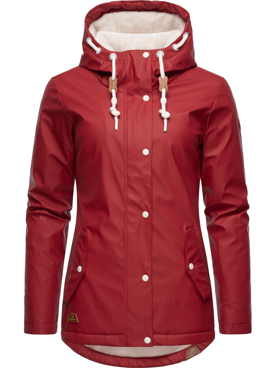 Ragwear Damen Winterjacke Kurze Regenjacke wasserdicht warm gefüttert mit Kapuze Marge XS-6XL S Red2