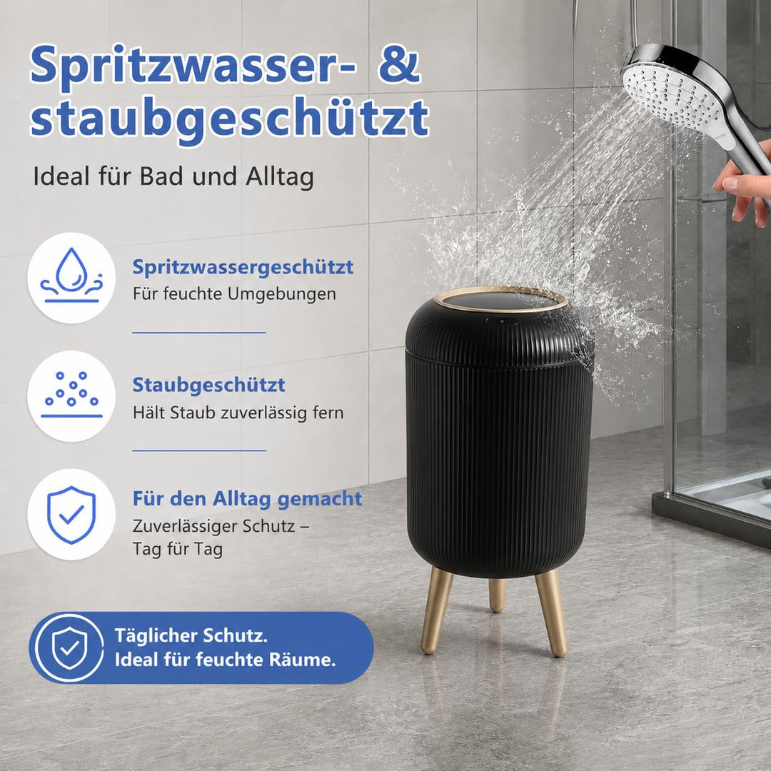 Smart Mülleimer mit Sensor,Weiss,10L,für Küche und Badezimmer, klein Geruchsdichter Trash Can Automa