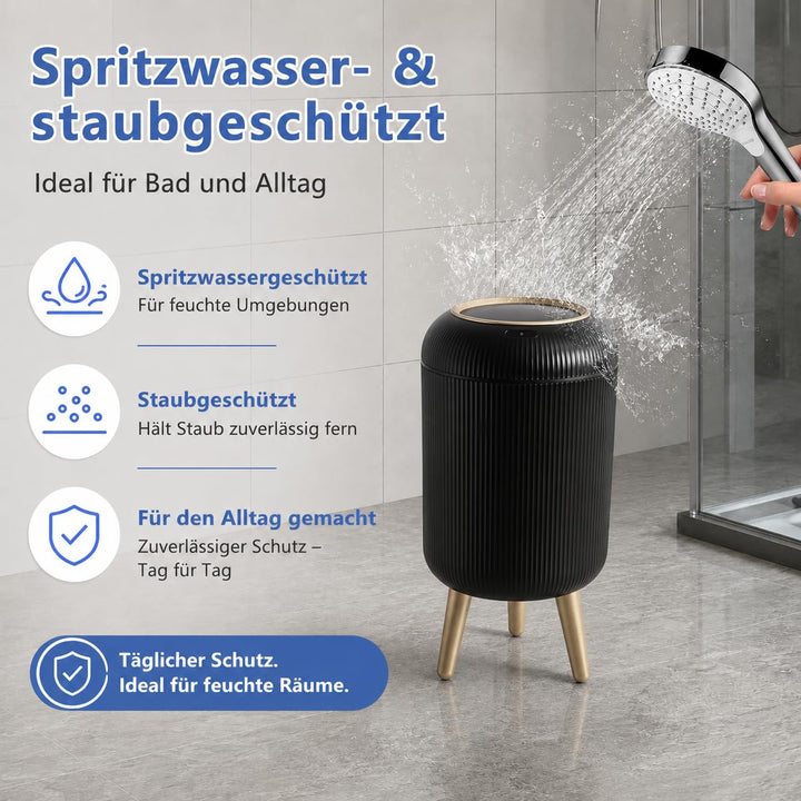 Smart Mülleimer mit Sensor,Weiss,10L,für Küche und Badezimmer, klein Geruchsdichter Trash Can Automa