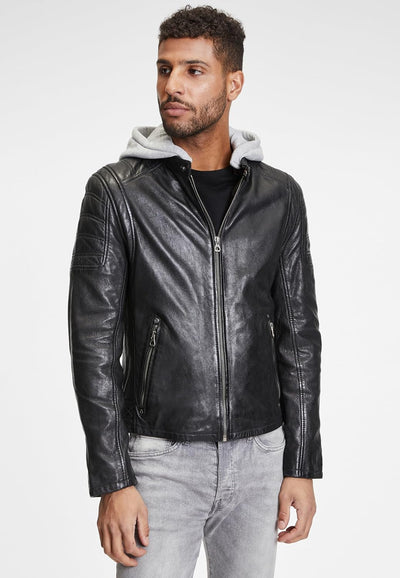 Gipsy Herren Rylo Lakev Lederjacke, Schwarz, M