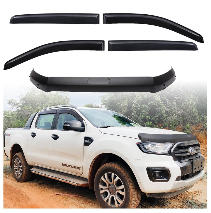JHCHAN Windabweiser Motorhaubenschutz Schutz Motorhaube Deflektor für Ford Ranger Raptor Wildtrak 20
