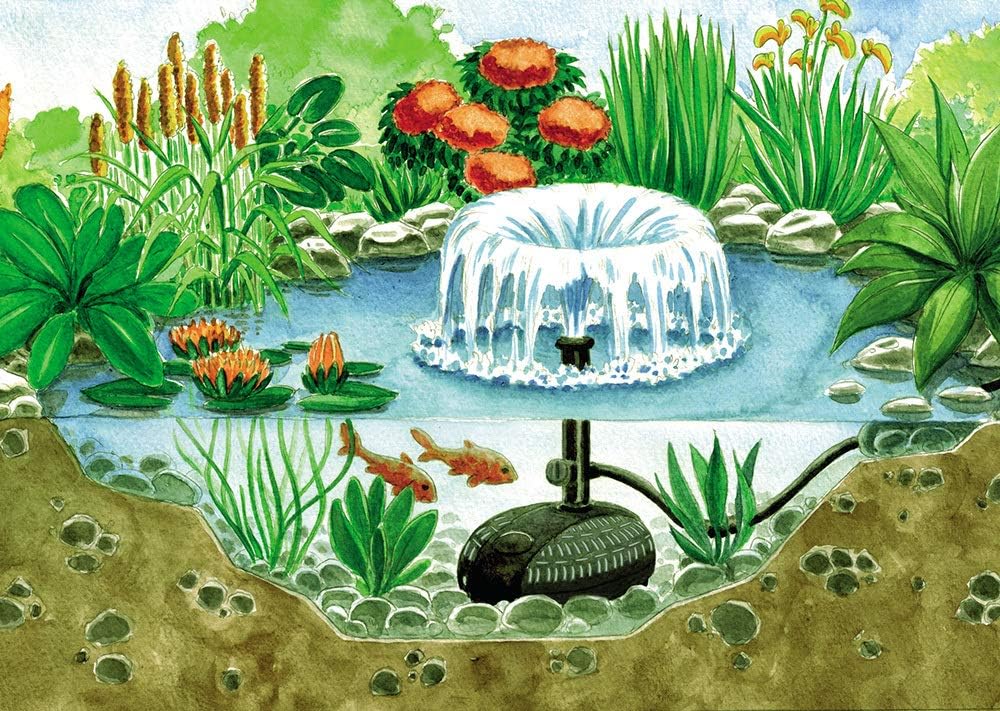 Pontec 57123 Wasserspielpumpe PondoVario 1500, Wasserspiel, Teichpumpe, Fontänenpumpe, Gartenteich 1