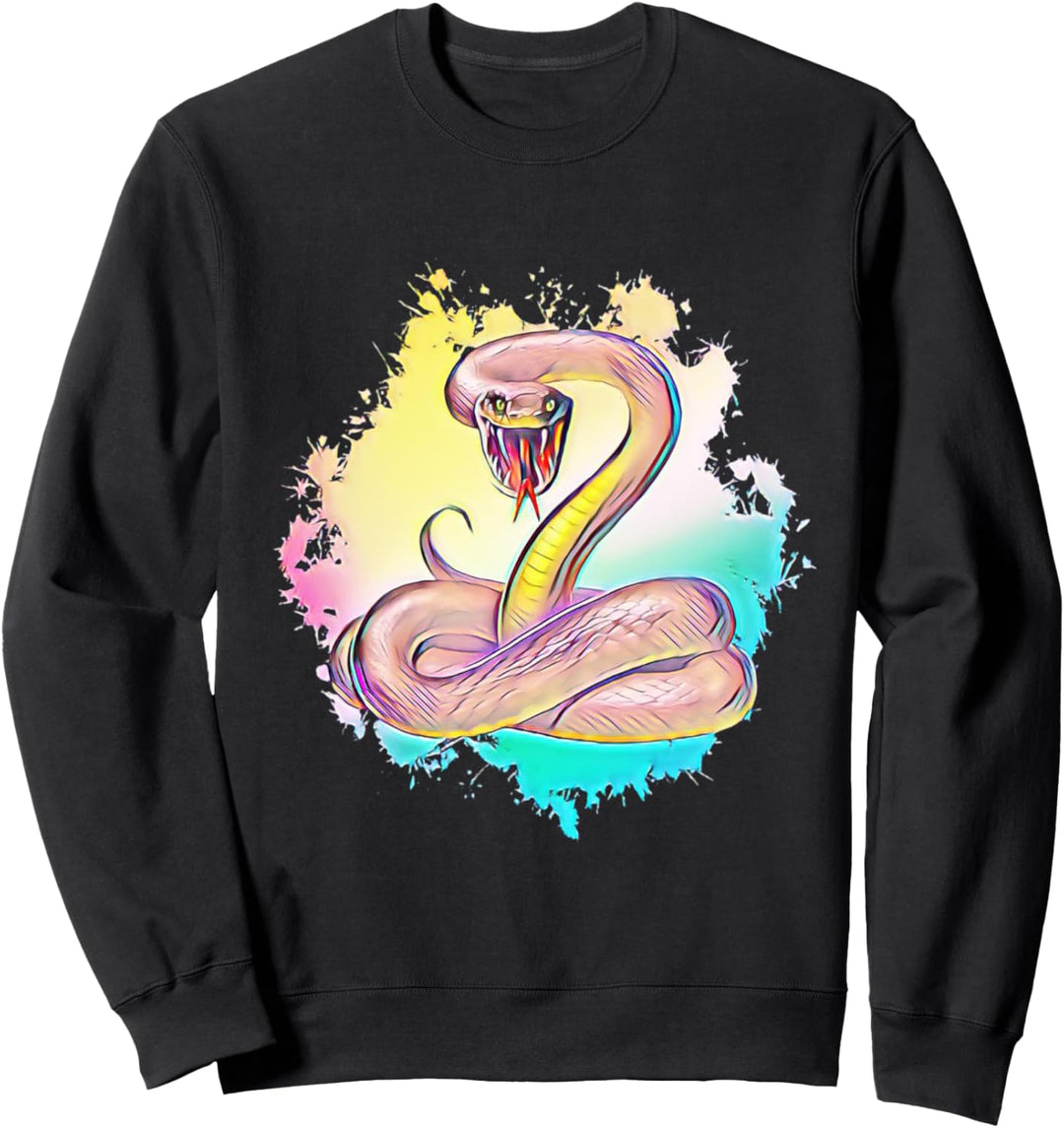 Cobra Schlange Motiv Schlangen Terrarium giftiges Reptil Sweatshirt