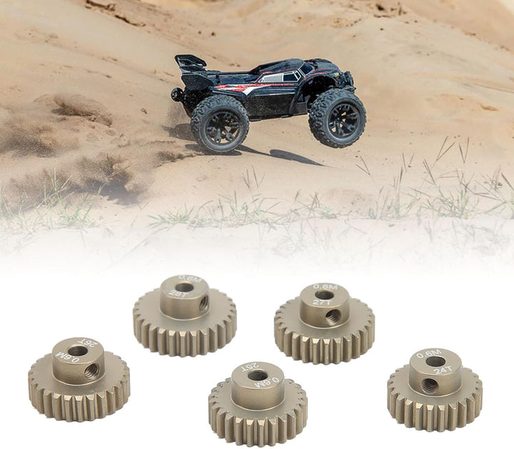 Dilwe RC Ritzelsatz, 0.6 Modul Metall Zahnradkranz 24T-28T für 1/10 Crawler - 3.175mm Bohrung Alumin