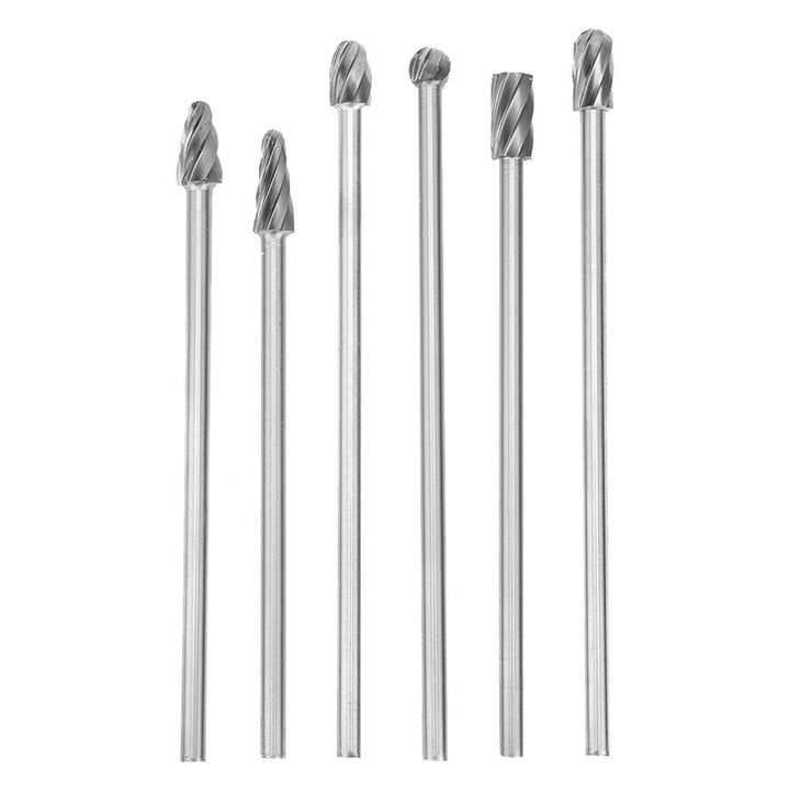 Telituny Drehbohrer Rotationsfräser-Set 6 Stück 6mm 1/4" Schaft Aluminium Rotary Grat Fräser Extra l