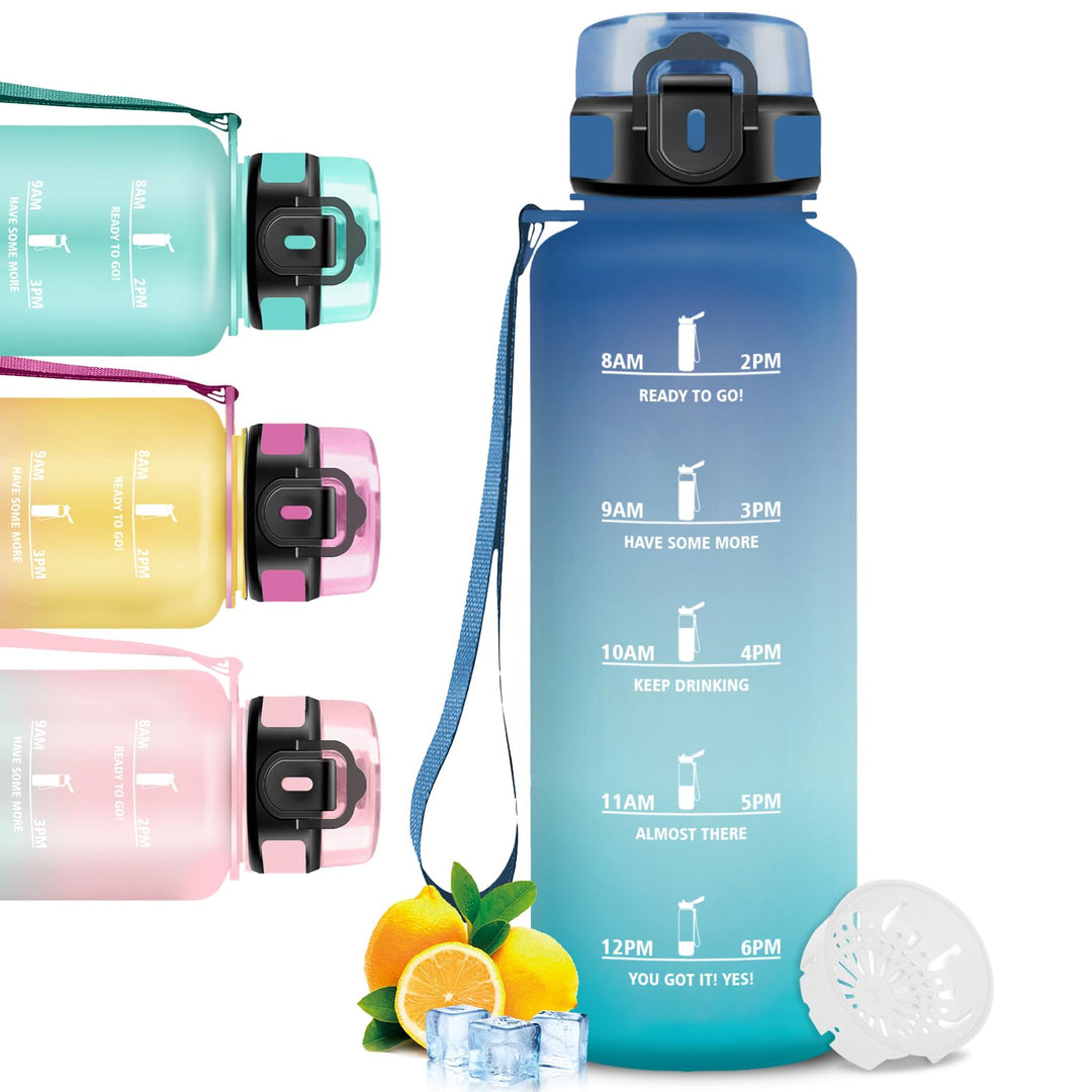 Trinkflasche 1.5l, Wasserflasche Sport, Trinkflasche Erwachsene, Wasserflasche Auslaufsicher, mit Ze