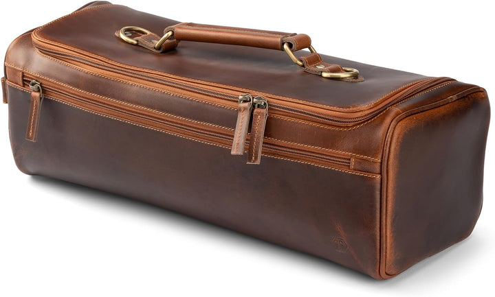 Angus Stoke Premium Messertasche/Koffer aus Leder | extra grosse Kochtasche mit vielen Extras und St