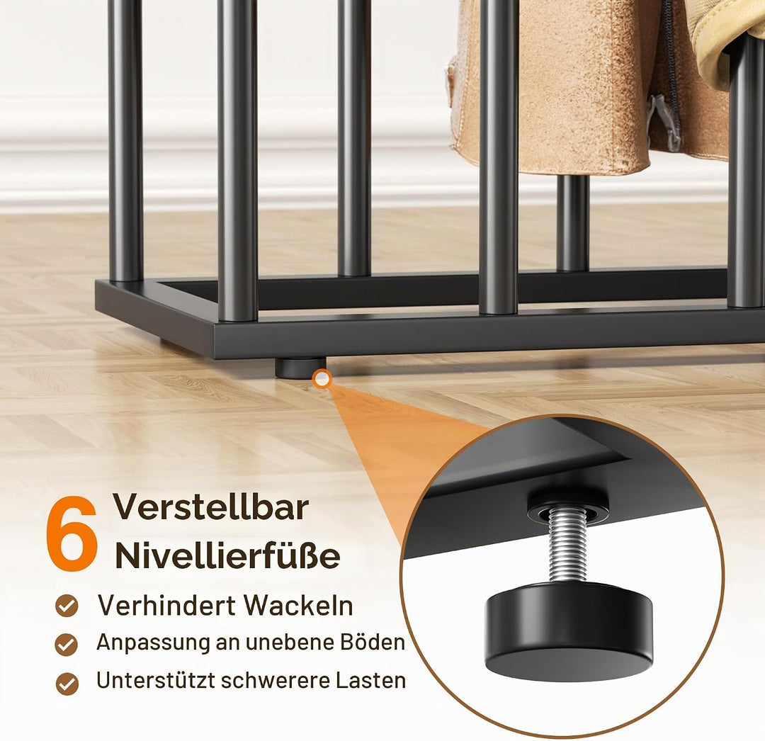 pickpiff Schuhregal Stehend Metall Schwarz - Freistehende Stiefelhalter, Stiefelspanner für Schlafsa