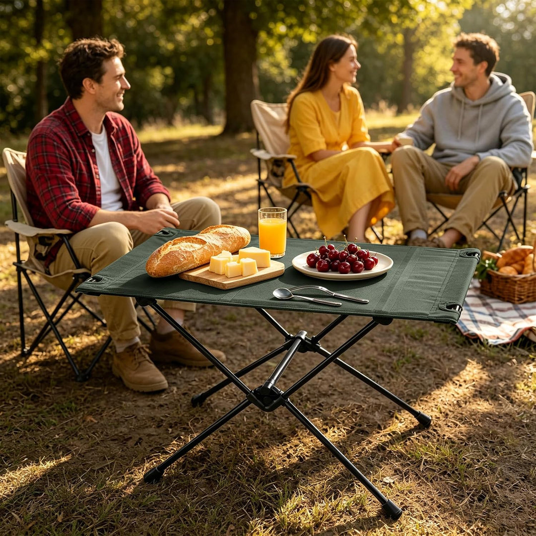 Campingtisch klappbar 60 x 40 cm, Faltbarer Outdoor Tisch aus Aluminium, Leichter tragbarer Camping
