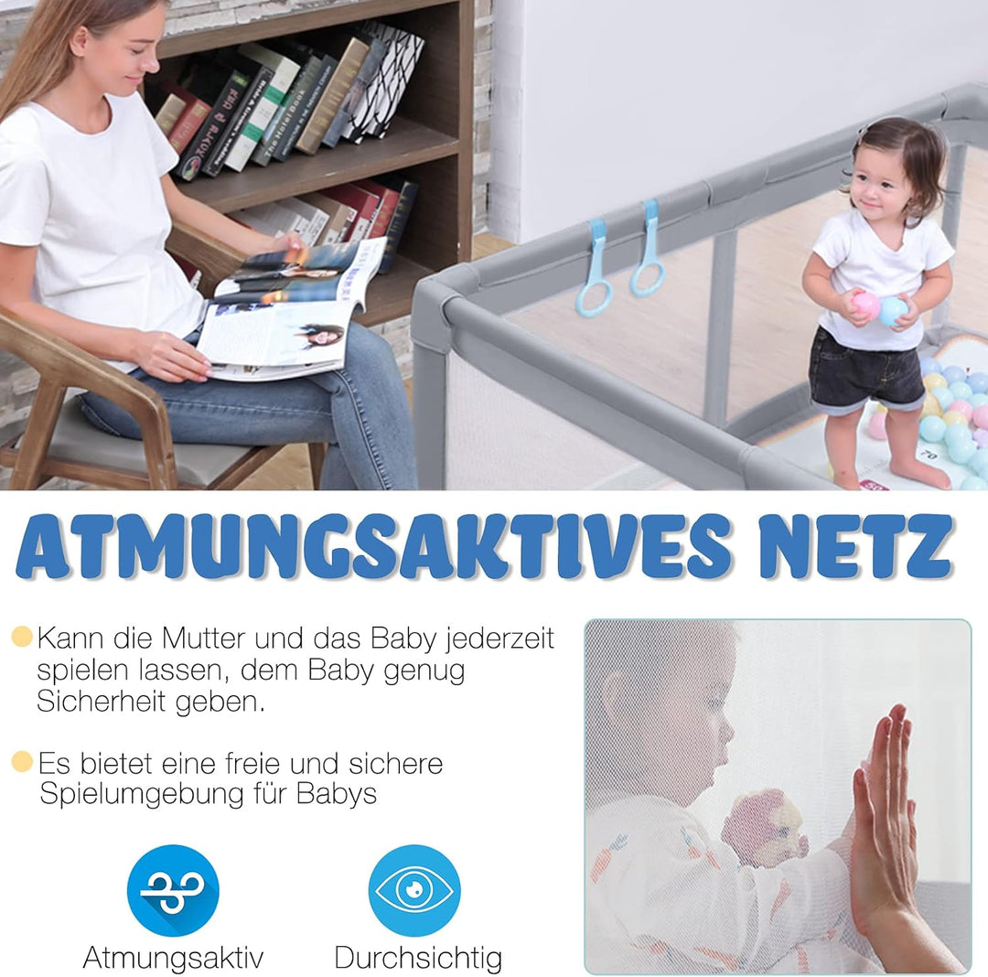 Aufun Laufstall Baby Laufgitter Absperrgitter, XL Kleinkinder grosse Sicherheitsspielplatz, Schutzgi